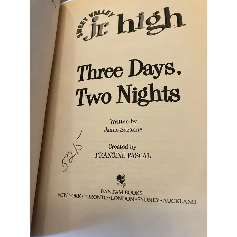 Sweet Valley Jr. High Book Lot of 3, Third Wheel, Three Days, One 2 Many,Vintage
